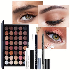 40 Colors Nude Eyeshadow Set with Mascara and Eyeliner - Complete Eye Makeup Kit