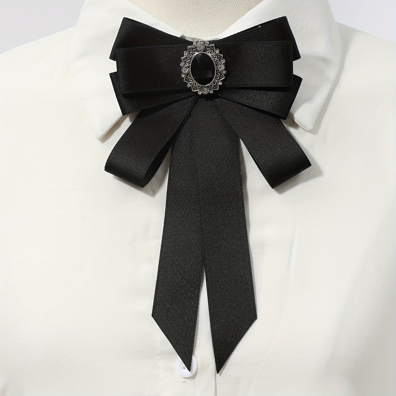 Vintage Crystal Bow Tie Women Dress Shirt Accessory for Party Prom