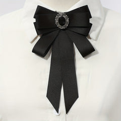 Vintage Crystal Bow Tie Women Dress Shirt Accessory for Party Prom