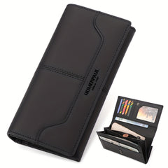 HUMERPAUL RFID Blocking Leather Wallet Red Clutch Large Capacity