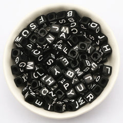 100pcs Mixed Letter Acrylic Beads Alphabet Cube Shape Spacer Jewelry Making