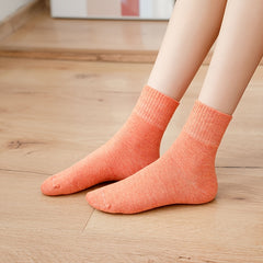 10 Pairs Solid Mid Tube Socks Women's Stockings