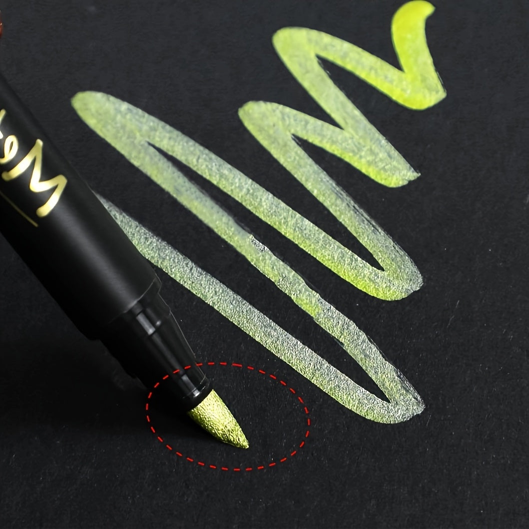 12 Metal Paint Brush Pens for DIY Non Fading Watercolor Markers