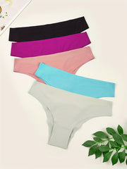 5pcs Seamless Low Waist Panties Women's Lingerie