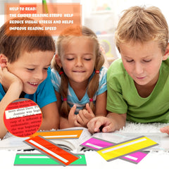 8pcs Guided Reading Strips Colored Highlight Strips For Dyslexia Reading Tools