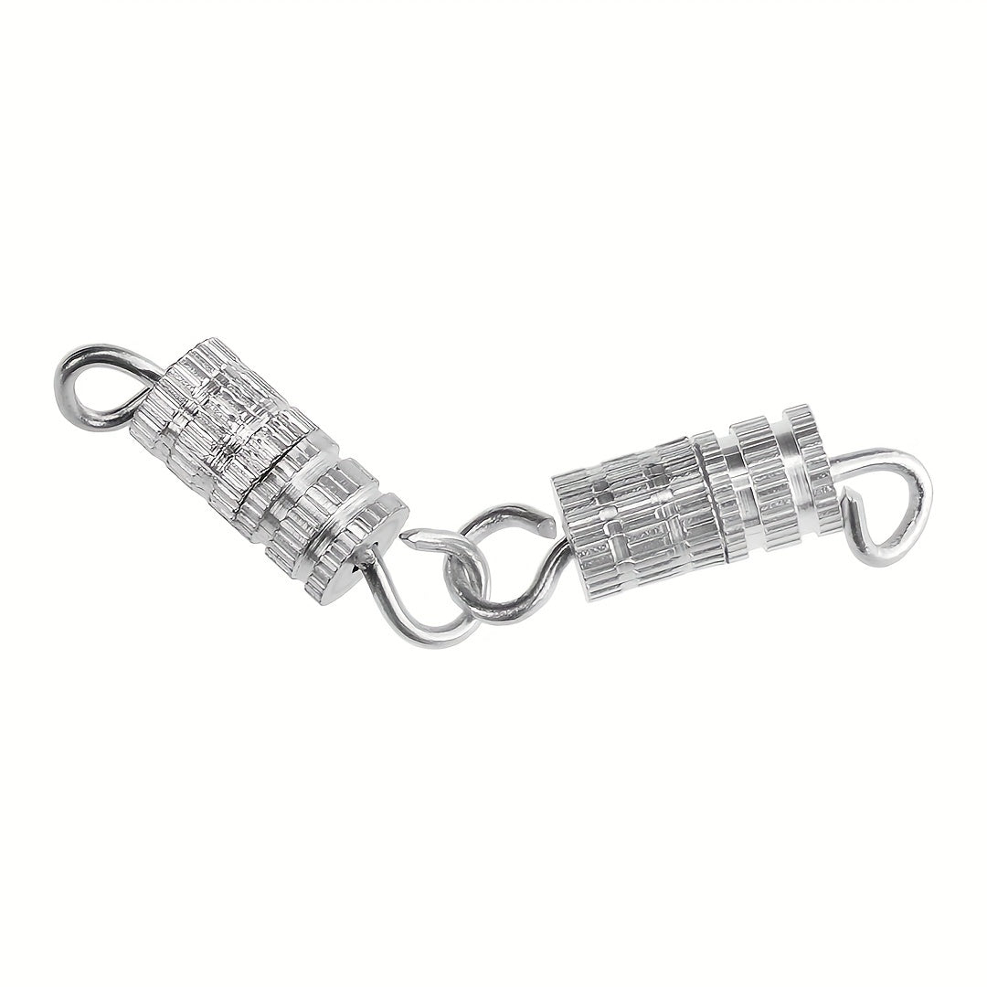 30pcs Silver Plated Thread Mouth Screw Buckle for DIY Bracelet Necklace