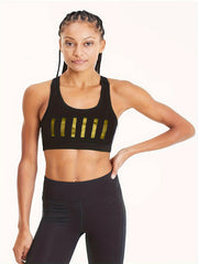 Mesh Stitching Sports Yoga Bra Racerback Running Workout Fitness Bra