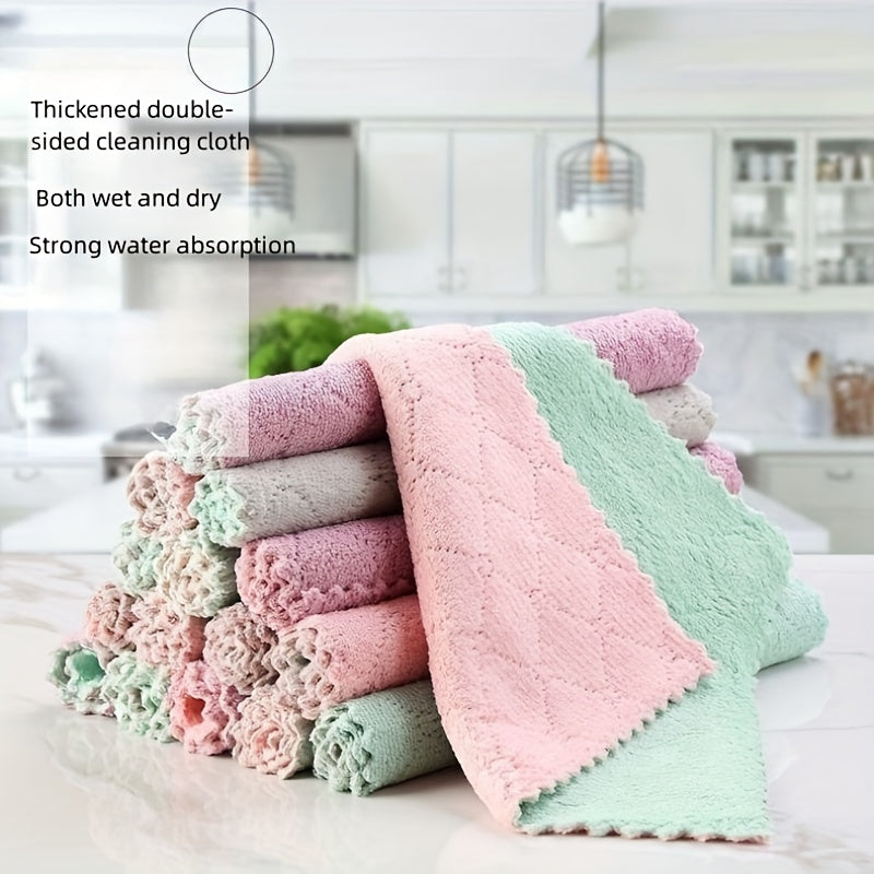 Double Sided Dishwashing Towel, Non-stick, Thickened, Water Absorption