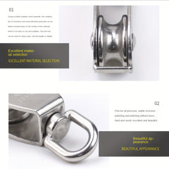 304 Stainless Steel Pulley Fish Net Marine Traction Lifting Single Pulley