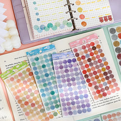 Time Series Label Dot Stickers Round Decorative Stickers 6pcs