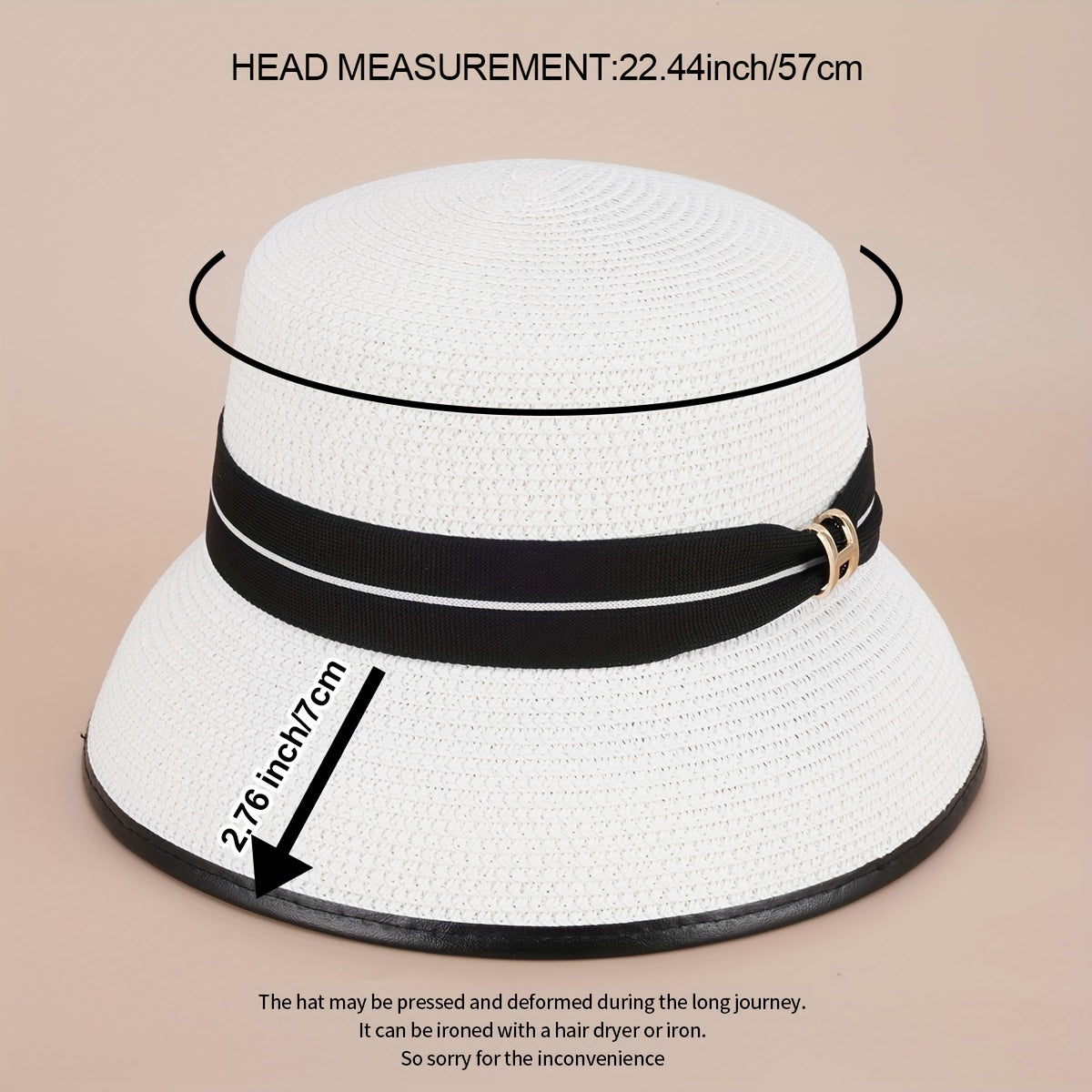 Flat Top Straw Hat Short Brim Hat Summer Hat Small Top Hat Sunshade Sun Hat