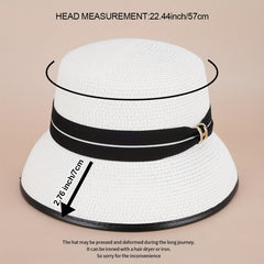 Flat Top Straw Hat Short Brim Hat Summer Hat Small Top Hat Sunshade Sun Hat