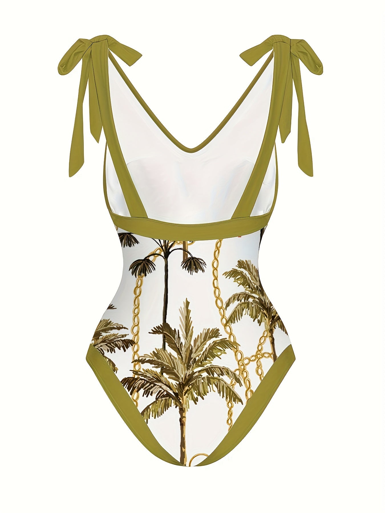 Chain & Coconut Tree Print Tankini Set