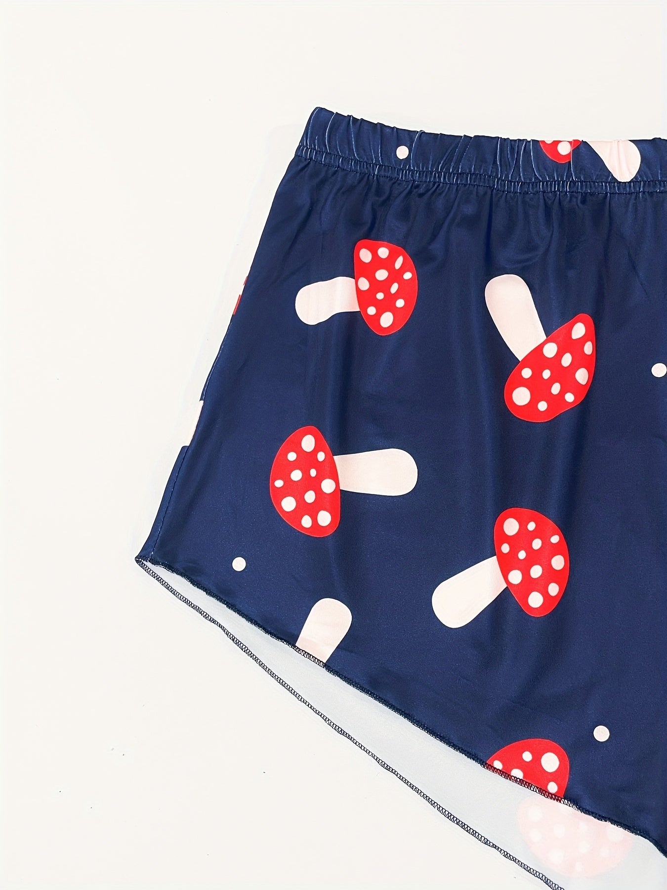 Women's Plus Mushroom Print Stretch Pajama Shorts