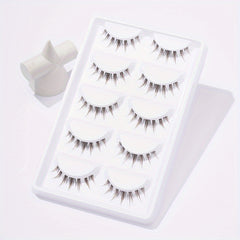 5 Pairs Brown Natural Spiky Cross False Eyelashes