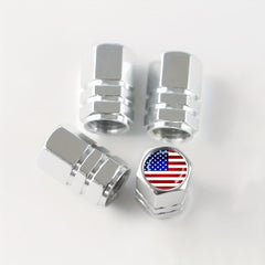 American Flag Valve Cap Dust Cap Aluminum Alloy Hexagonal Tire Valve Cap