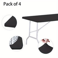 6pcs Polyester Elastic Table Cover Washable Table Cloth