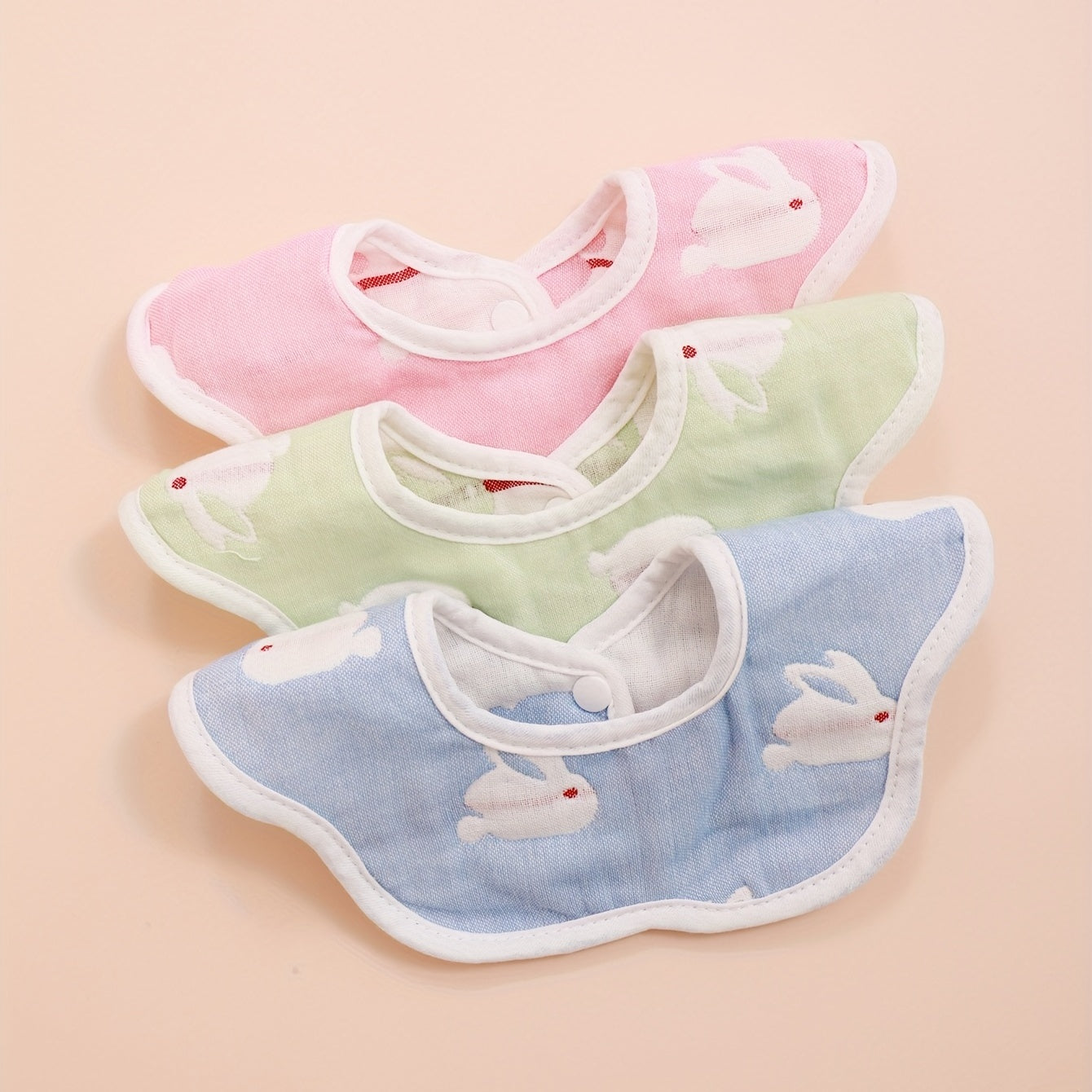 Newborn Baby Bib Pure Fabric Petal Printed Pattern
