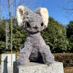 Gray Kitten Stuffed Animal Soft Fluffy Ears Cuddly House Cat Simulation