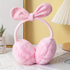 Vintage Bow Plush Earmuffs Soft Warm Winter Ear Muffs for Women