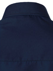 Men's Short Sleeve Asymmetric Shirt for Business and Party Wear