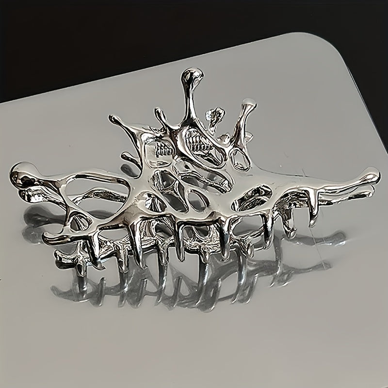Irregular Butterfly Alloy Hair Claw Clip Silvery Non Slip Strong Hold Hair Clip
