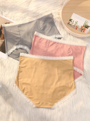 3 Pack Plus Size Lace Trim Seamless Briefs