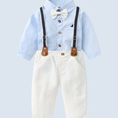 Baby Boys Gentleman Outfit Long Sleeve Bodysuit & Suspender Pants Set