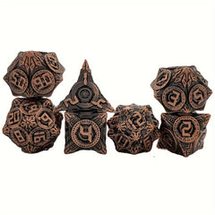 7pcs Polyhedral Metal Dice Set Element Player Tabletop Game Fun Gift