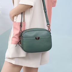 Vintage Style Leather Crossbody Bag with Detachable Strap