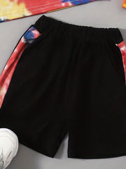 Boys Tie Dye T Shirt And Shorts Set For Summer