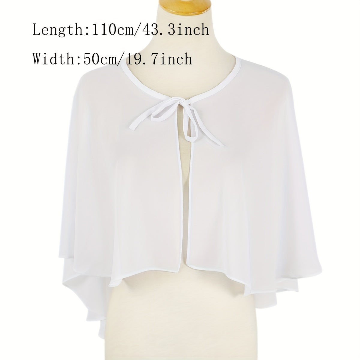 Chiffon Sheer Capelet Solid Poncho Scarf Shawls Women
