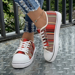 Women's Flat Canvas Sneakers Casual Low Top Walking Shoes