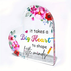 Heart Shaped Acrylic Thank You For Teacher - Teacher's Appreciation Gift