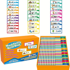 Alphabet Family Letter Sound Flashcards Phonics Learning Cards Rhyming Flip Book