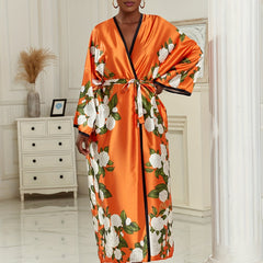 Women's Plus Size Floral Print Kimono Cover Up