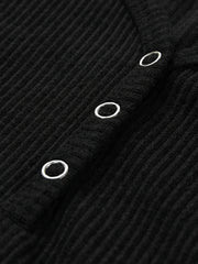 Ribbed Button Tank Top Sleeveless V Neck Tank Top