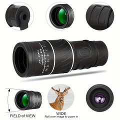 16x52 HD Monocular Wide Field View Night Camping Travel Bird Watching