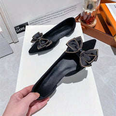 Bowknot Ballet Flats Pointed Toe Slip-On Shoes