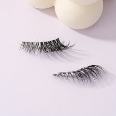 5 Pairs Natural Crossed Wispy False Eyelashes 11mm Transparent Stem