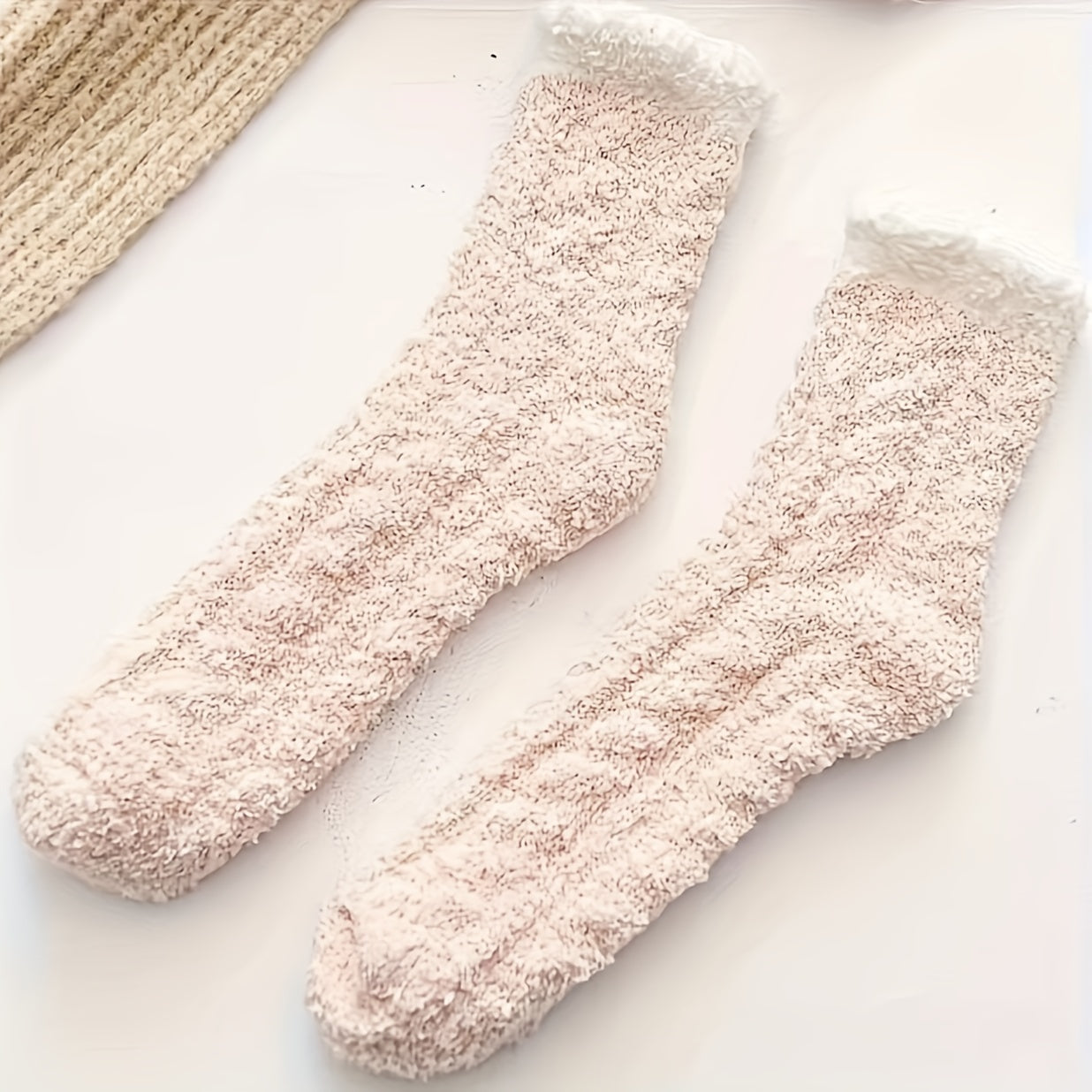 4 Pairs Winter Warm Fluffy Socks Thick Thermal Soft Coldproof Crew Socks