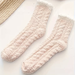 4 Pairs Winter Warm Fluffy Socks Thick Thermal Soft Coldproof Crew Socks