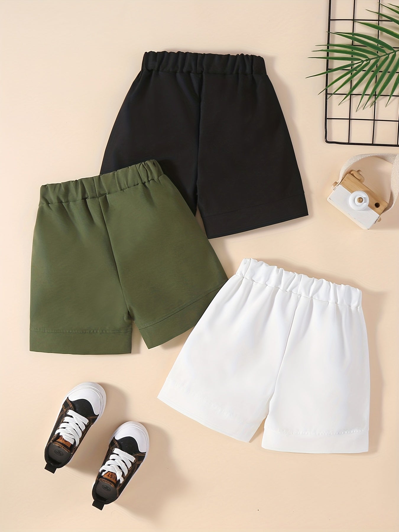 3pcs Boys Letter Print Shorts Creative Quick-dry Summer Outdoor