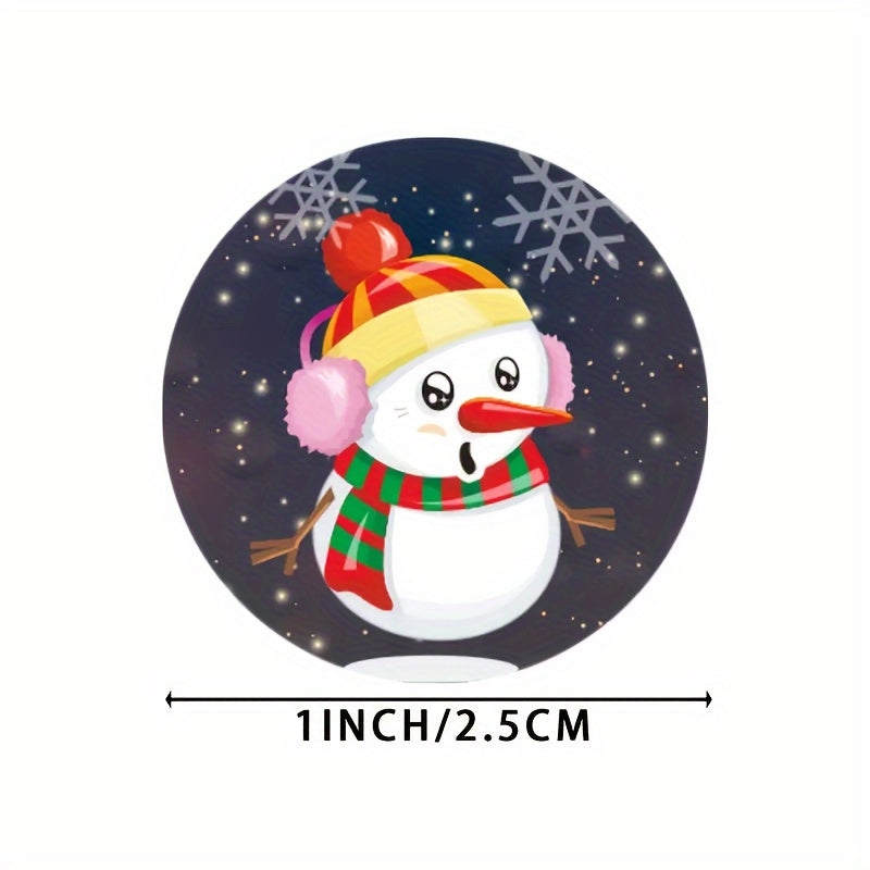 500pcs Christmas Snowman Reward Stickers Roll Self-adhesive Labels
