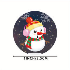 500pcs Christmas Snowman Reward Stickers Roll Self-adhesive Labels
