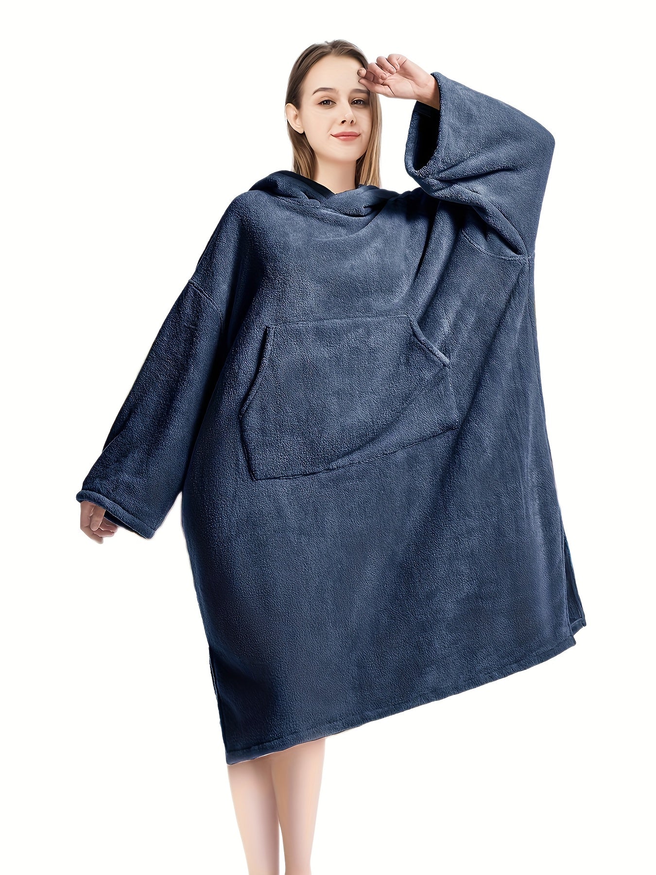 Cozy Hooded Night Robe with Pockets Women's Sleepwear