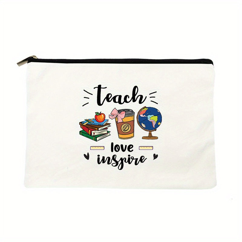 Teach Love Inspire Makeup Bag Toiletry Organizer Pencil Storage Bag