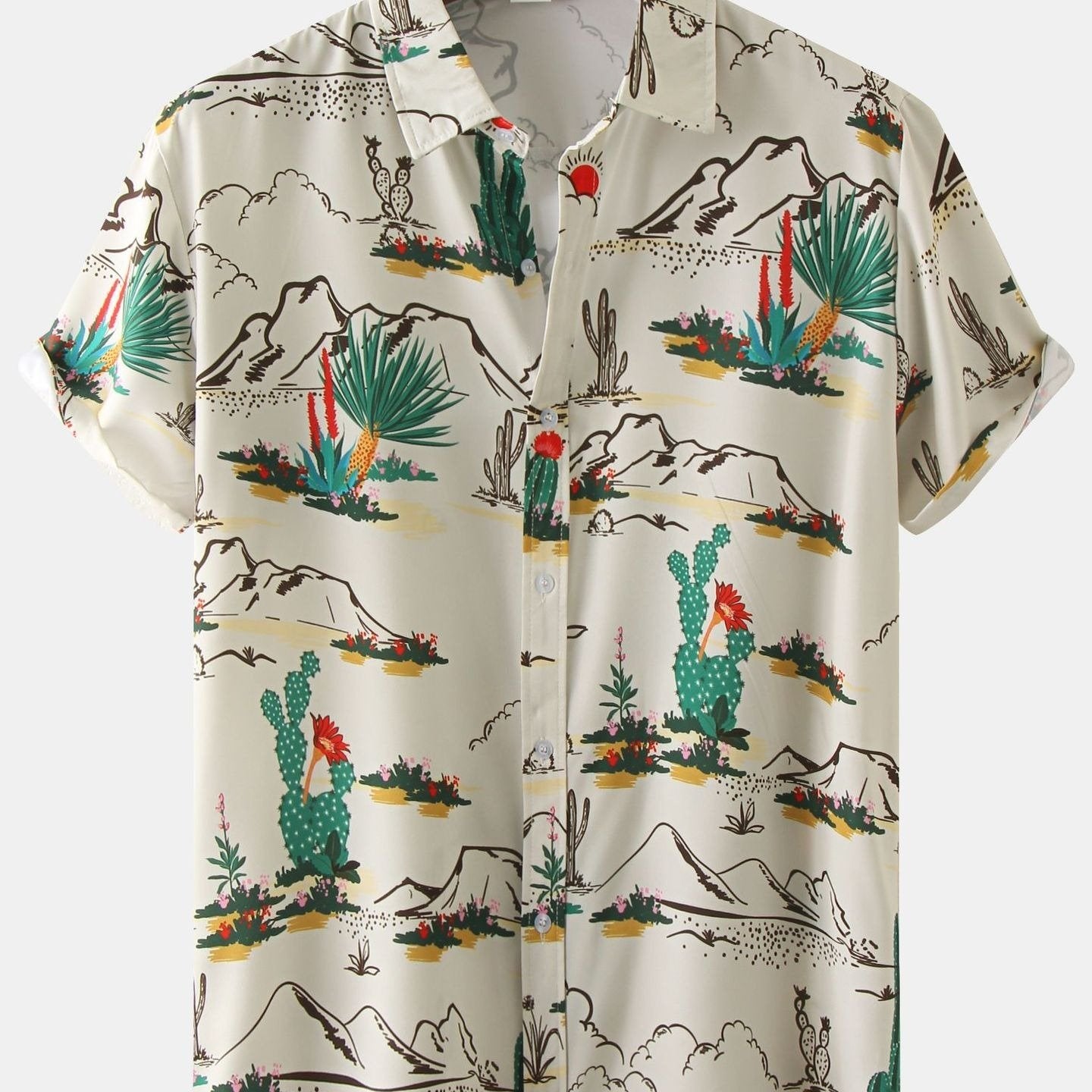 Men's Graphic Printed Casual Short Sleeve Shirt