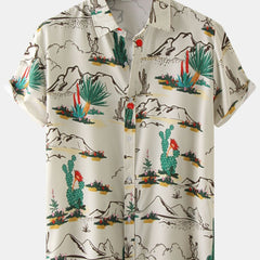 Men's Graphic Printed Casual Short Sleeve Shirt