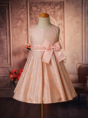 Flower Girls Wedding Outfit Bow Waisted Sleeveless Princess Dress